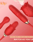 Detachable 2 in 1 Rose Sexual Toy 10 Speeds Sucking & Vibration