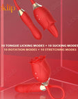 Detachable 2 in 1 Rose Sexual Toy 10 Speeds Sucking & Vibration