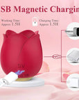 Female Rose Toy, Clitoral Nipple Stimulator-G spot Vibrator with 9 Tapping Modes