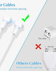 Universal Compatibility: Unlike some charging cables with fixed magnetic electrodes on the market, USB charging cable has 2 independent electrodes
