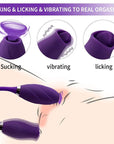 Rose Petal Vibrator With Vibrant Dildo | 10 SUCKING +10 LICKING+10 VIBRATION MODES