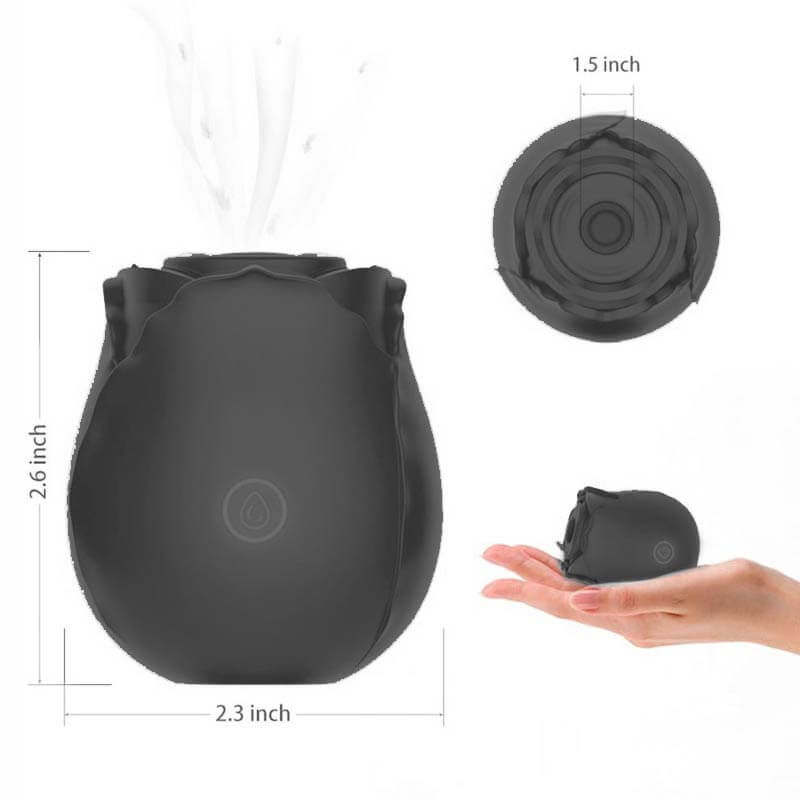 Black Rose Toy - 9 Sucking and 9 Vibrating RoseZoe Black Rose Toy - 9 Sucking and 9 Vibrating RoseZoe