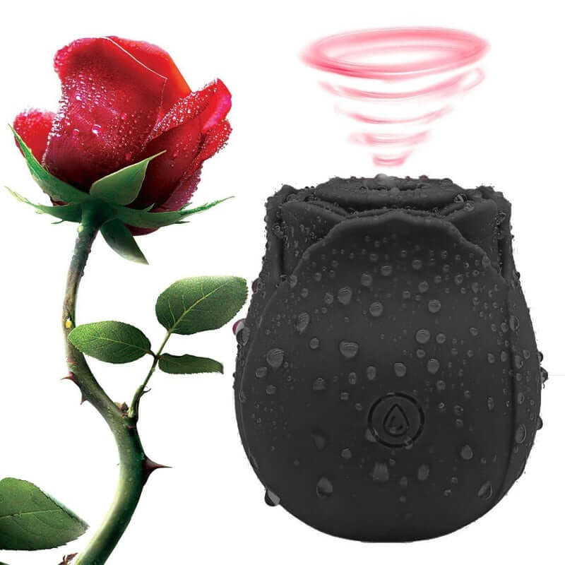 Black Rose Toy - 9 Sucking and 9 Vibrating RoseZoe Black Rose Toy - 9 Sucking and 9 Vibrating RoseZoe