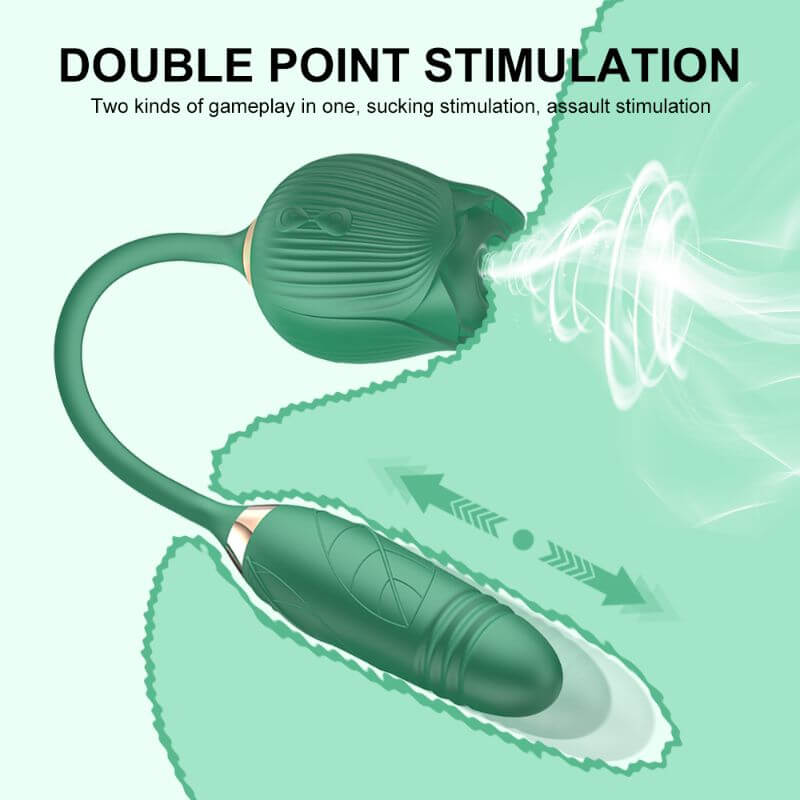 Green Rose Toy IPX7 10 modes vibrator RoseZoe Green Rose Toy IPX7 10 modes vibrator RoseZoe