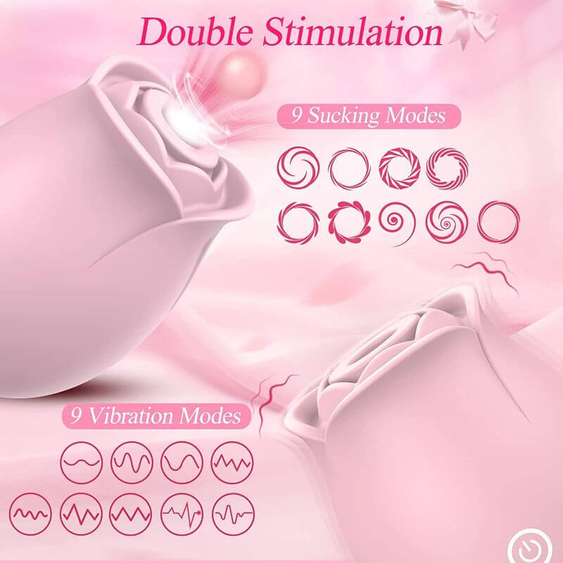 10 Vibration Mode Tongue Tease Rose Toy for Women