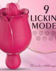 Rose tongue vibrator diagram showing nine selectable tongue movement patterns