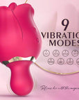 Rose tongue vibrator diagram showing nine vibration patterns for the rounded lower extension