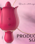 Short rose tongue vibrator dimensions showing 4.29-inch overall height and 1.18-inch lower section