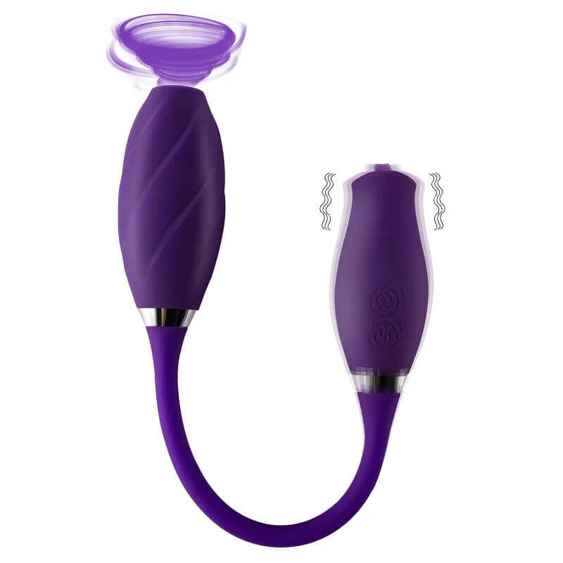 Rose Petal Vibrator With Vibrant Dildo, 10 SUCKING + LICKING RoseZoe Rose Petal Vibrator With Vibrant Dildo, 10 SUCKING + LICKING RoseZoe