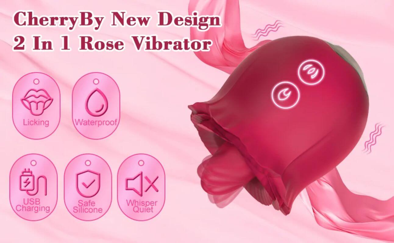 2 In 1 Rose Toy | Body-Safe Silicone RoseZoe 2 In 1 Rose Toy | Body-Safe Silicone RoseZoe