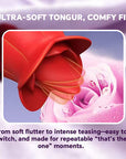 10 Speeds Rose Clitoral Stimulator With Licking Vibrator