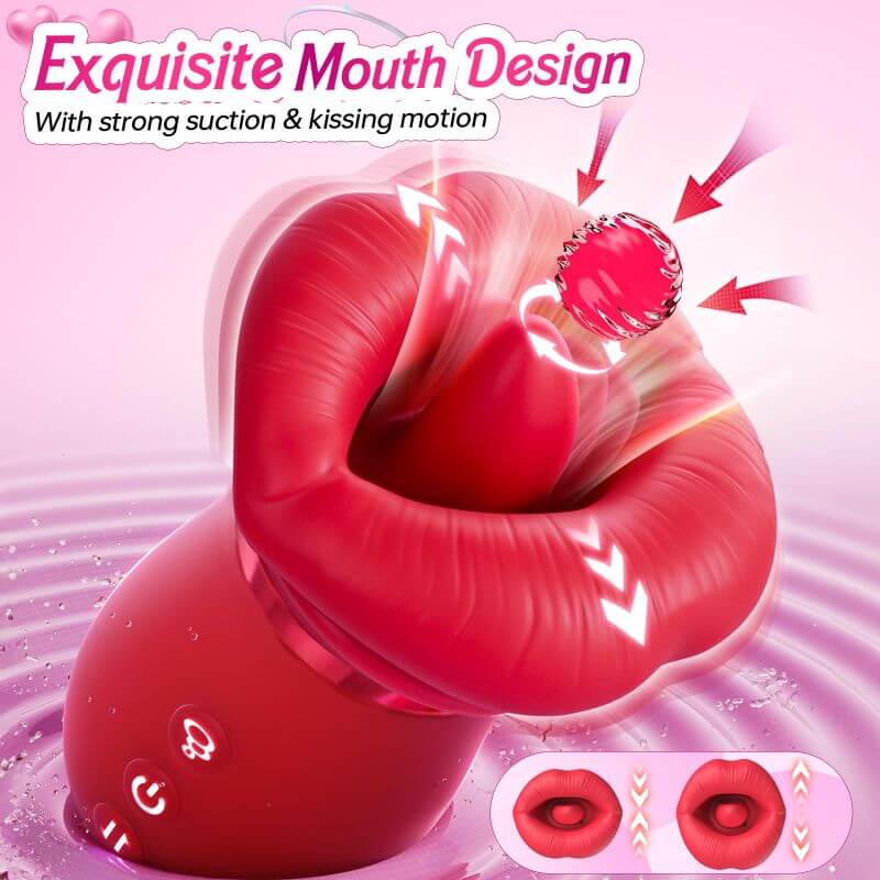 4-IN-1 Sucking &amp; Licking Rose Toy Premium Material and Waterproof