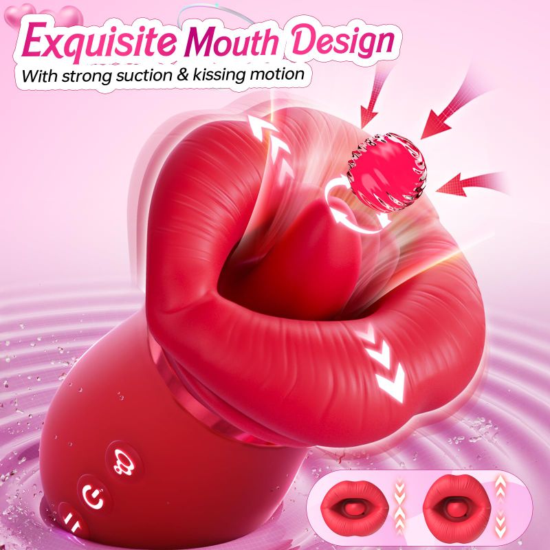 4-IN-1 Sucking & Licking Rose Toy Premium Material and Waterproof