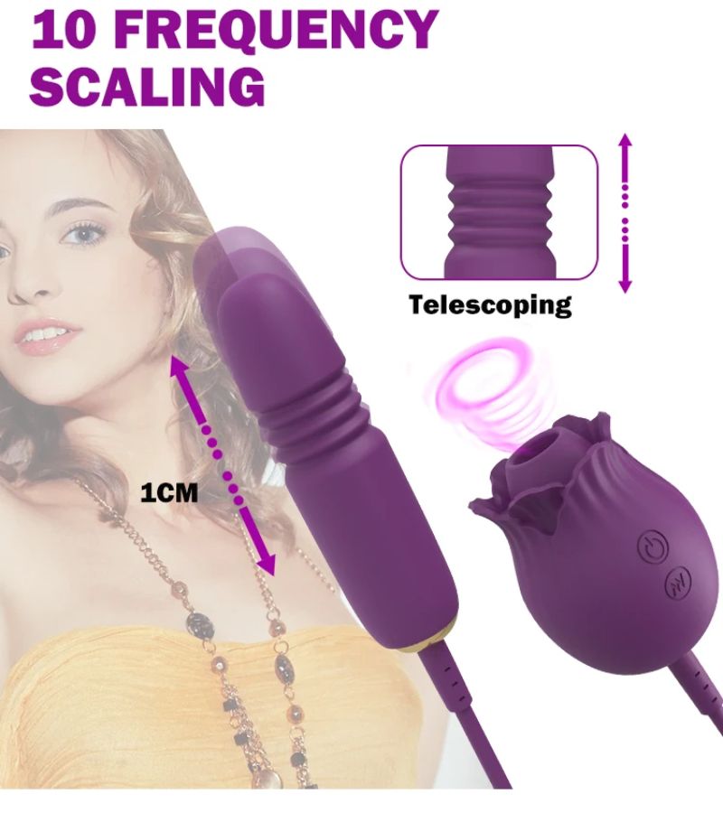 4 In 1 Detachable Rose Toy 10 FREQUENCY SUCKING