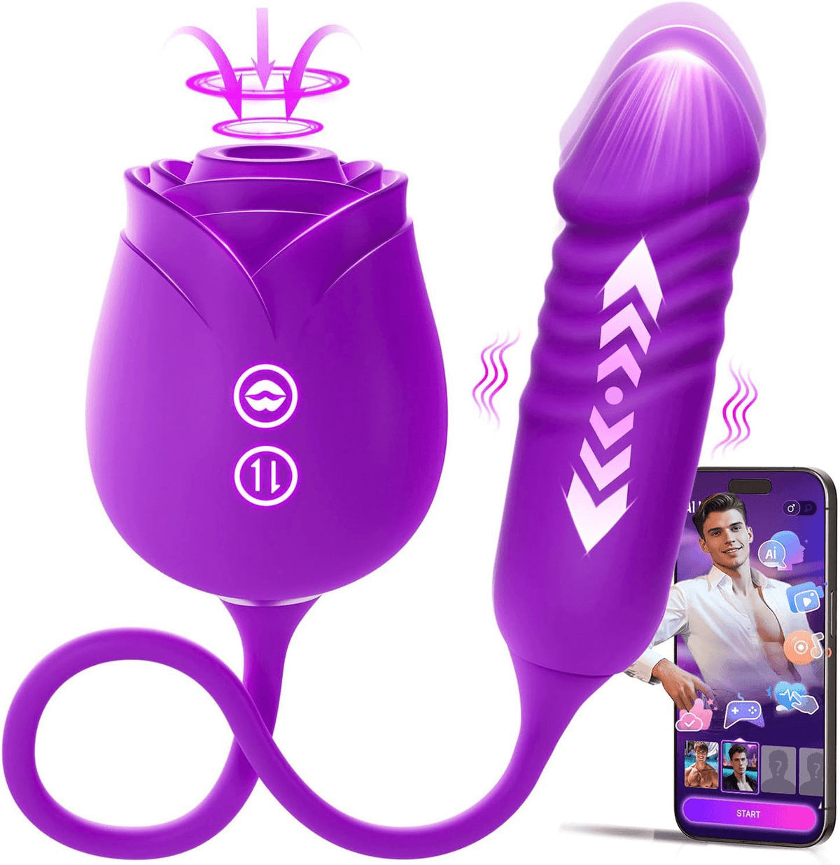 New Rose Clit Sucking Toy Dildo G-spot Vibrator