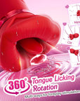 5IN1 Mouth Rose Sucking Vibrator Rose Sex Toy, 10 Tongue Licking, New APP