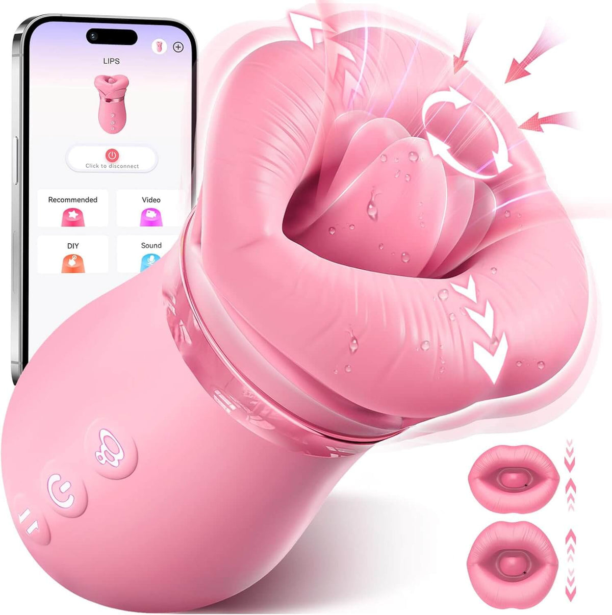 5IN1 Mouth Rose Sucking Vibrator Rose Sex Toy, 10 Tongue Licking, New APP