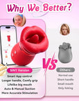 5IN1 Mouth Rose Sucking Vibrator Rose Sex Toy, 10 Tongue Licking, New APP
