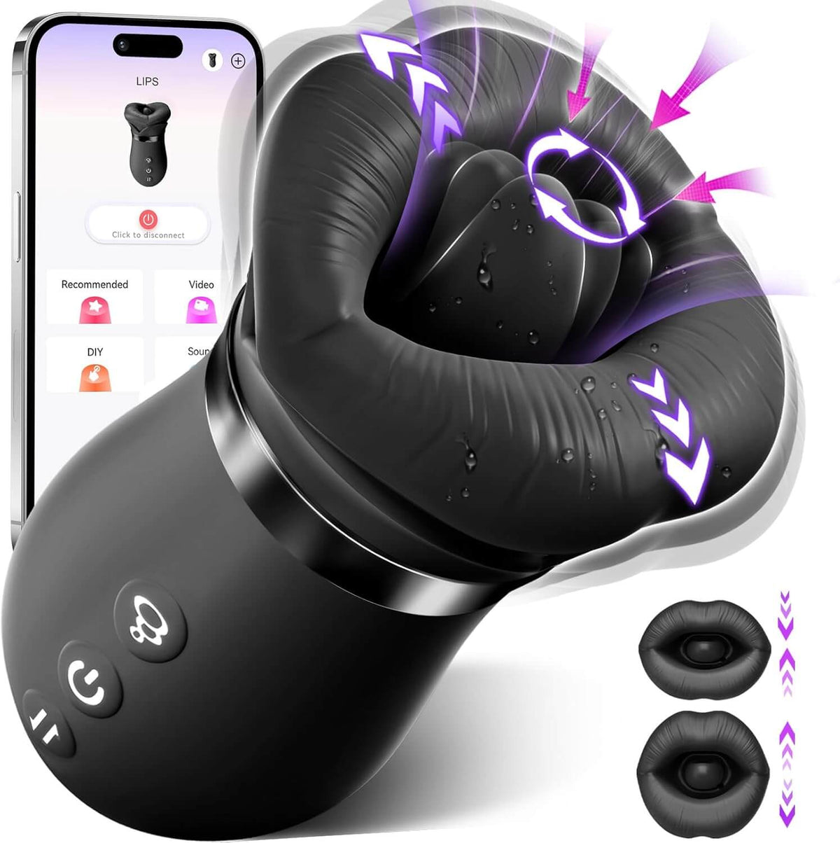 5IN1 Mouth Rose Sucking Vibrator Rose Sex Toy, 10 Tongue Licking, New APP