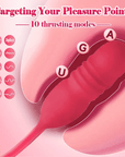 Big Mouth Rose Tongue Vibrator With Thrusting Dildo