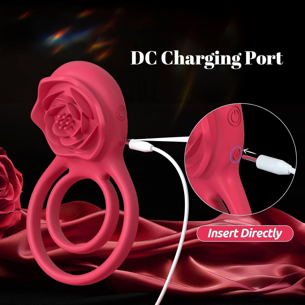 Cock Ring With Rose Clit Vibrator for Couples