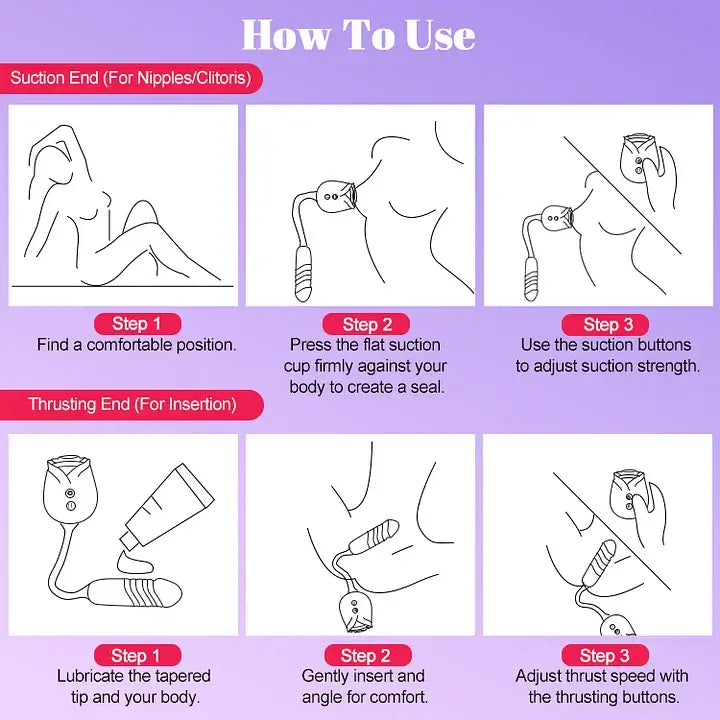 New Rose Clit Sucking Toy Dildo G-spot Vibrator