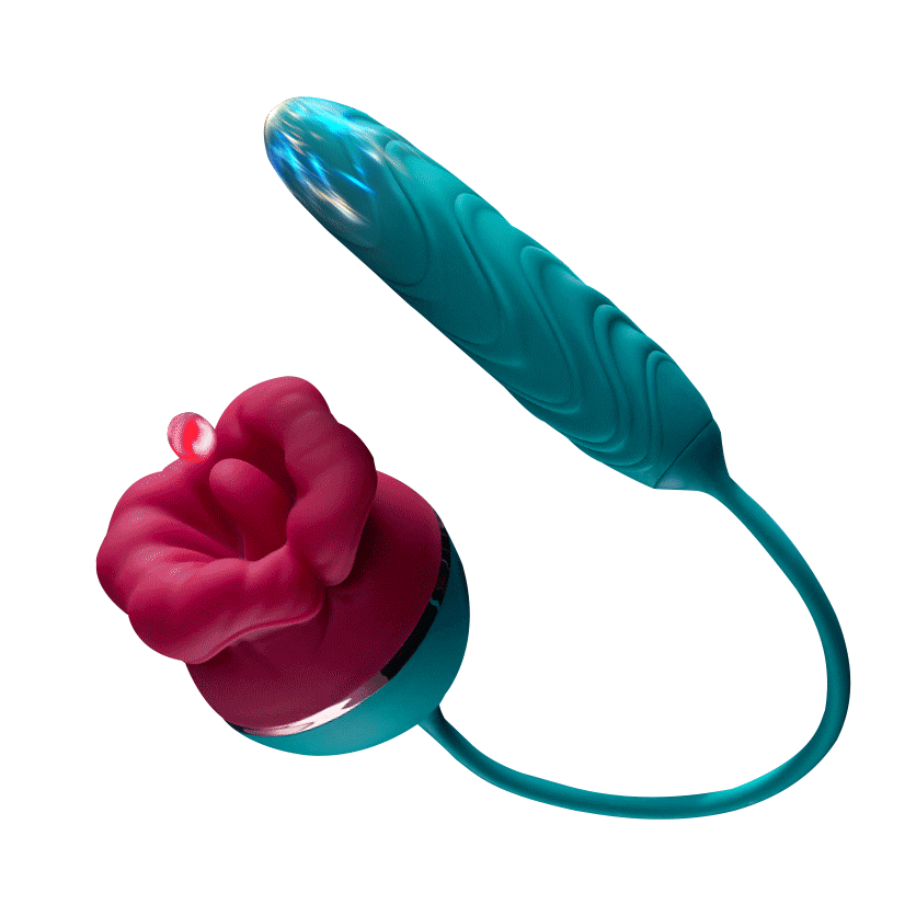 Mouth Shape Rose Toy With Dildo