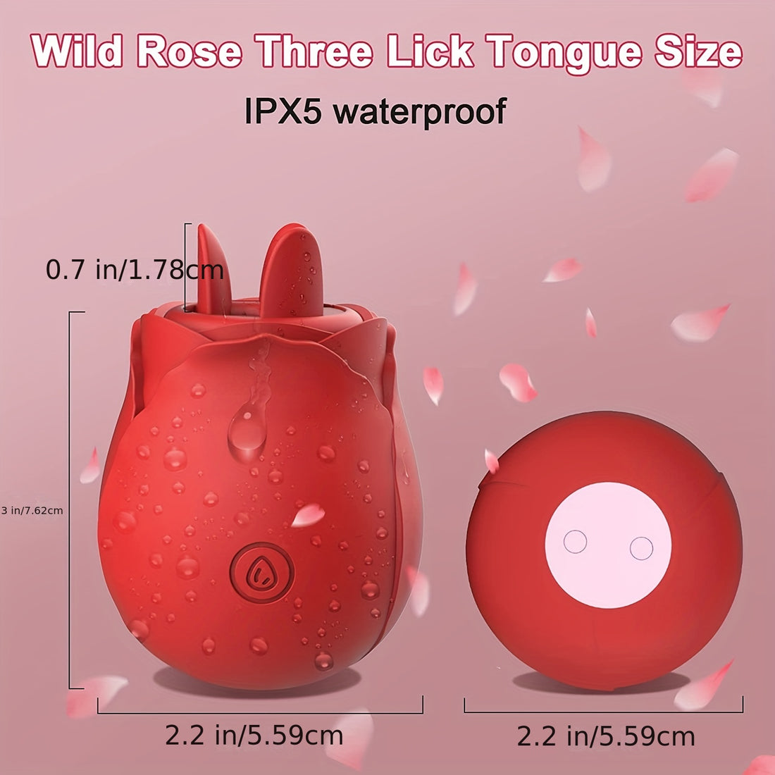 Rose Vibrator Size: 3.3in*2.6in*2.6in