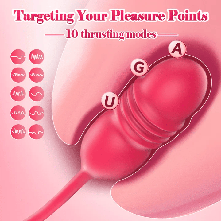 Big Mouth Rose Tongue Vibrator With Thrusting Dildo