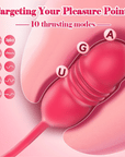 Big Mouth Rose Tongue Vibrator With Thrusting Dildo