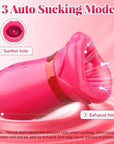 Big Mouth Rose Tongue Vibrator With Thrusting Dildo