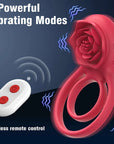 Cock Ring With Rose Clit Vibrator for Couples