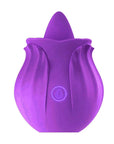 Purple Rose Tongue Toy with raised contact tip, layered petals and a single front control