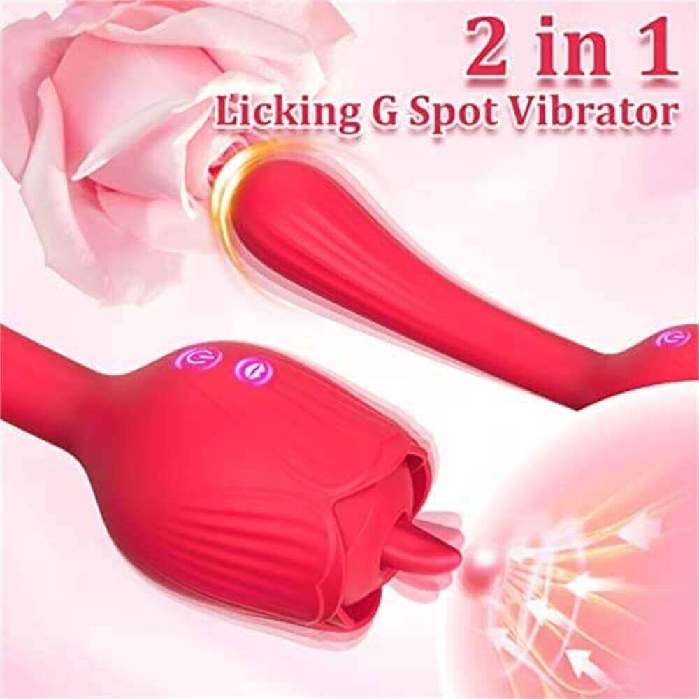 Dora Plus dual-contact feature graphic showing the curved vibrating stem and the projecting tongue in its rose head