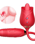 Red option showing the raised tongue-shaped head, two front buttons and linked textured bud