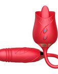 Red Rose dual-head jumper with a raised tongue-shaped tip, two front controls and a connected textured bud