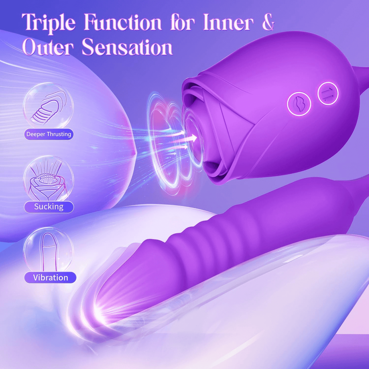New Rose Clit Sucking Toy Dildo G-spot Vibrator