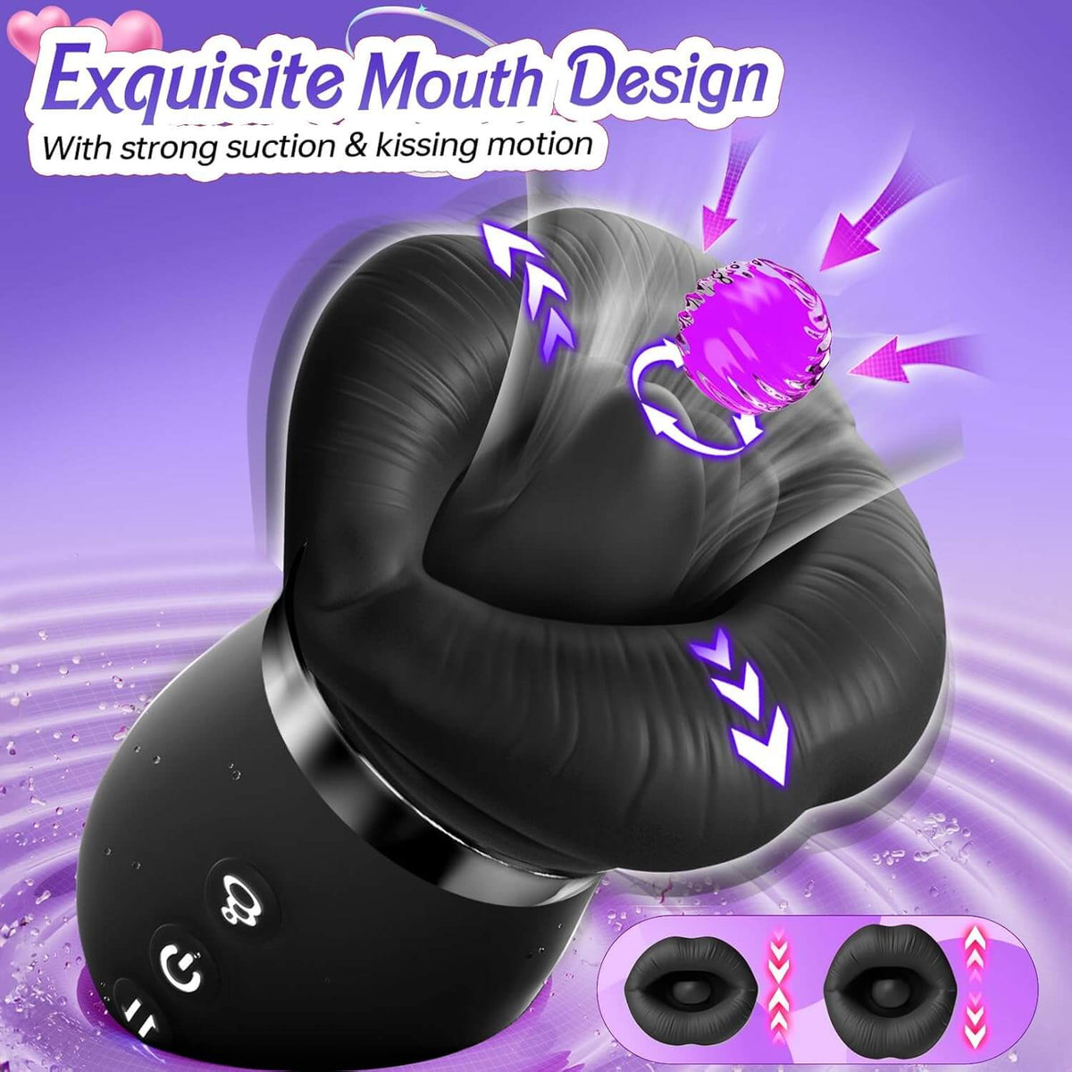 5IN1 Mouth Rose Sucking Vibrator Rose Sex Toy, 10 Tongue Licking, New APP