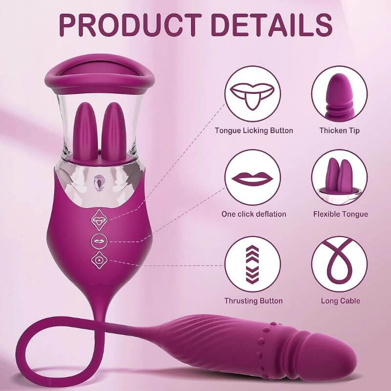 Three-button guide identifying tongue control, one-click pressure release and thrusting control