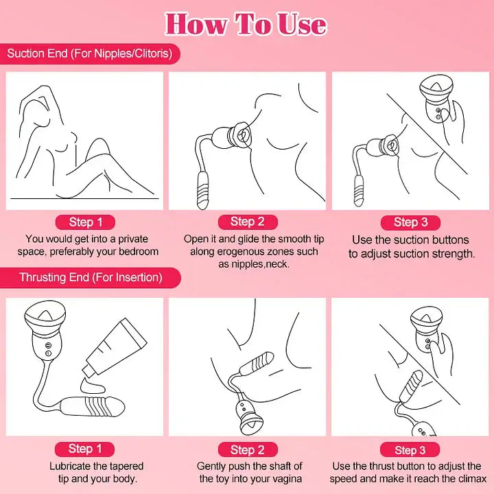 Big Mouth Rose Tongue Vibrator With Thrusting Dildo