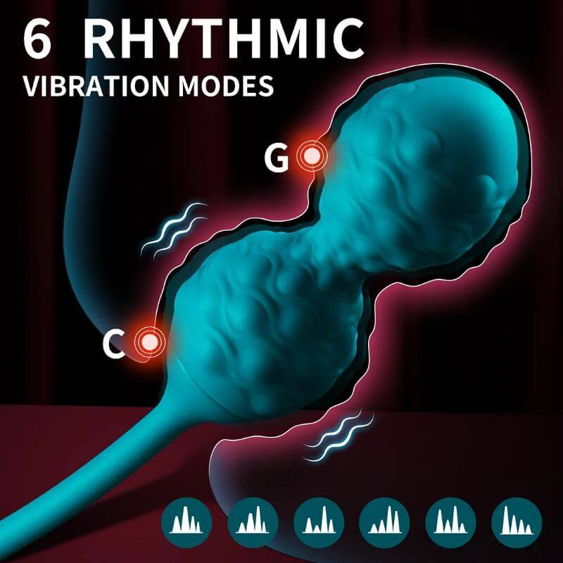 Textured teal double-lobed attachment with a six-pattern vibration guide