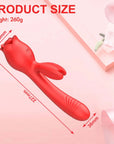 Rabbit Rose Toy dimension guide showing 227 mm overall length, 55 mm rose-head width, 36 mm shaft width and 260 g listed weight