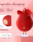 10 Speeds Rose Clitoral Stimulator With Licking Vibrator