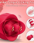 Top view of the Rose Sucker Toy showing two textured moving contact tips within a petal-shaped head