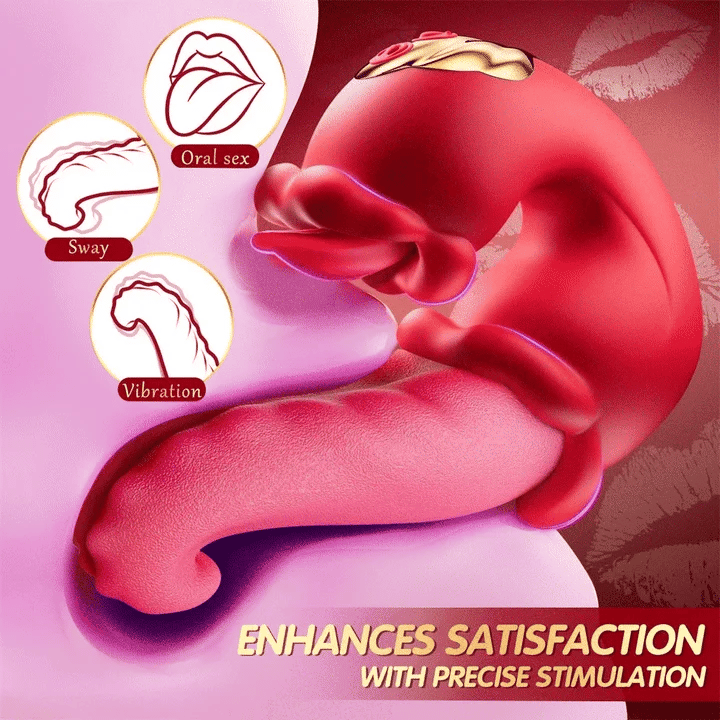 Rose Toy Sex Toys Tongue Vibrator for Women – 10 Licking Clitoral
