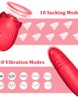 Rose vibrator diagram showing ten suction patterns in the flower head and ten vibration patterns in the connected arm