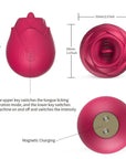 Rose with Tongue dimension guide showing 90 mm overall height, 55 mm head width and two magnetic contacts underneath