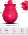 Rose Women Toy dimension guide showing 75 mm overall height, 55 mm width and ten tongue modes