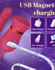 Big Mouth Rose Tongue Vibrator With Thrusting Dildo