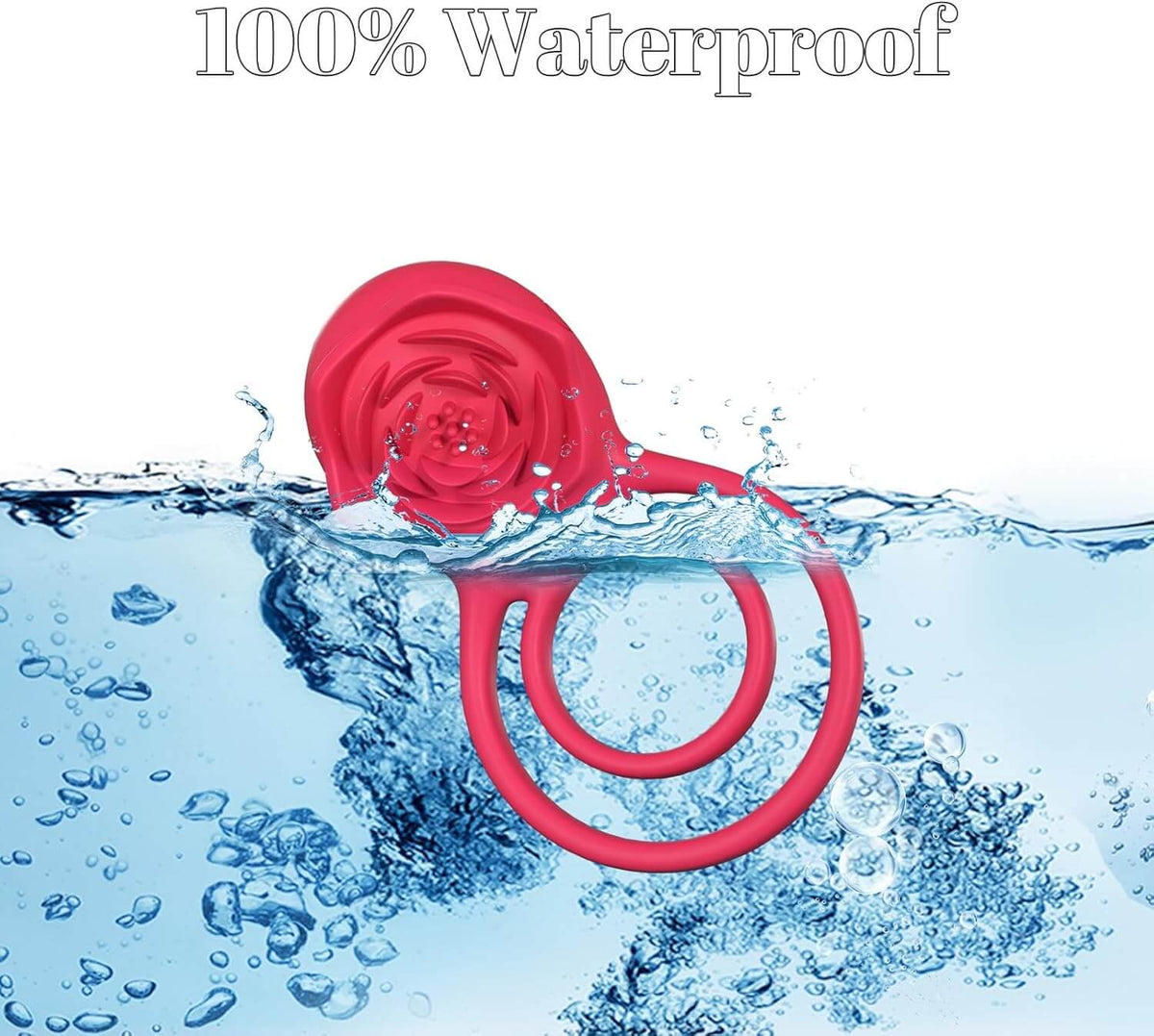 Vibrating Cock Ring with Rose Clitoral Stimulator